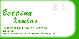 bettina komlos business card