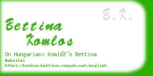 bettina komlos business card